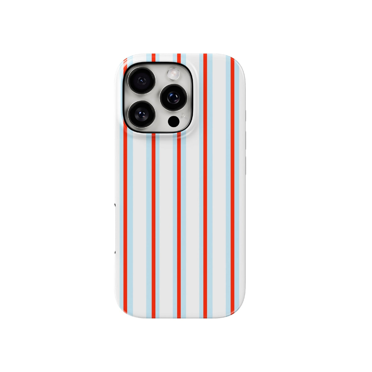 Retro Red & Blue Striped iPhone Case