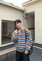Reversible Striped Stand Collar Down Jacket