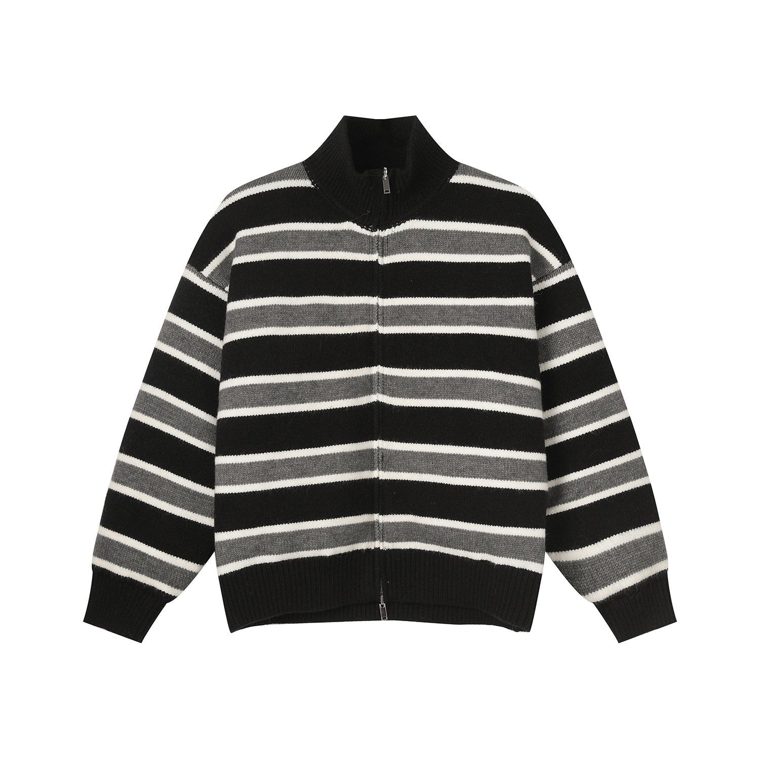 Reversible Striped Stand Collar Down Jacket
