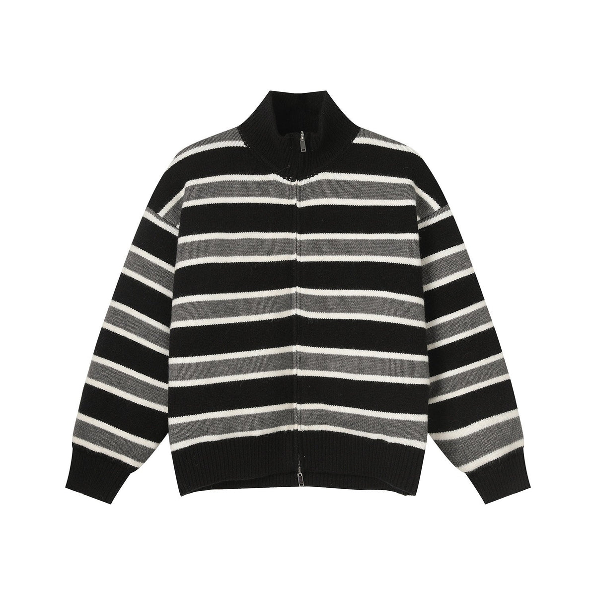 Reversible Striped Stand Collar Down Jacket