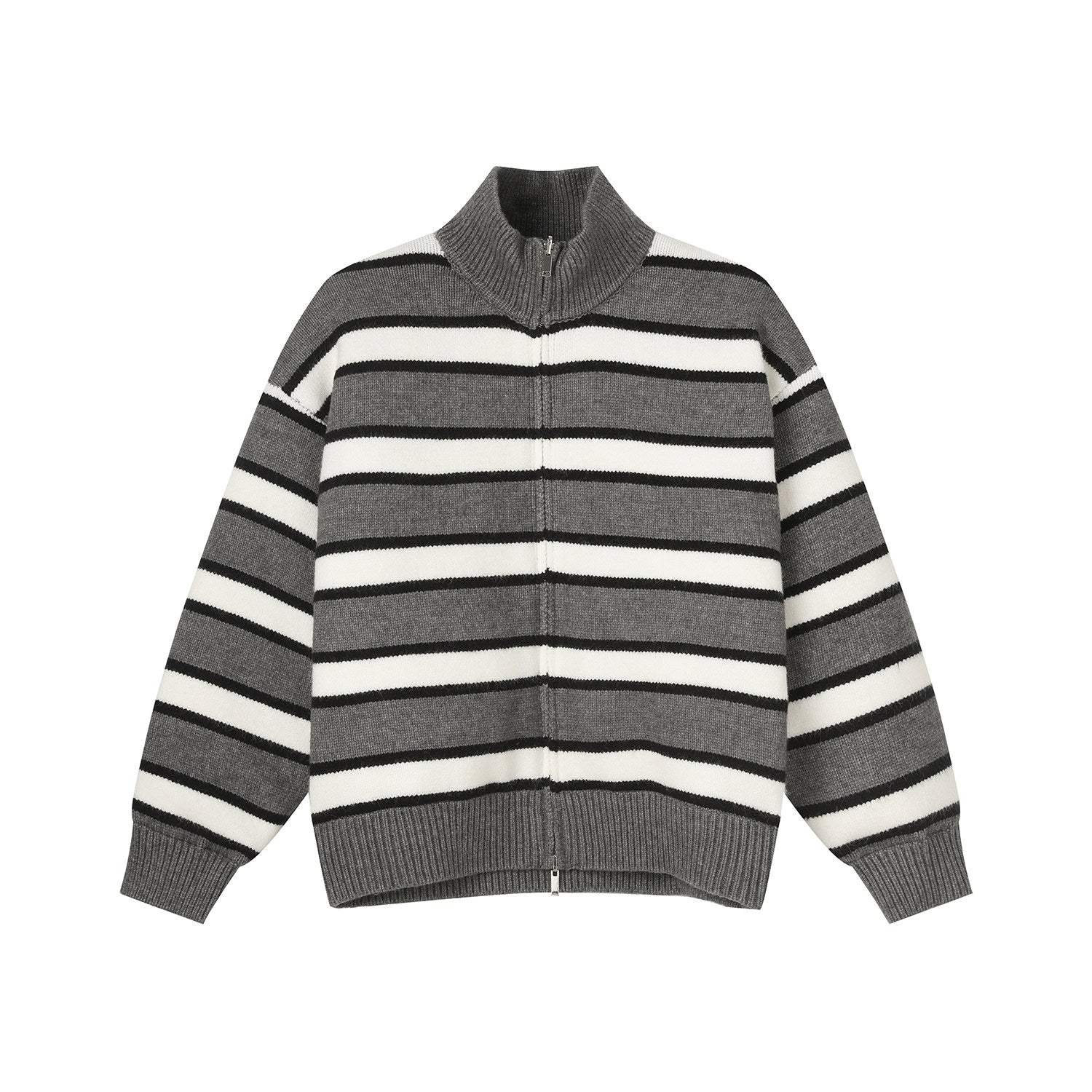 Reversible Striped Stand Collar Down Jacket