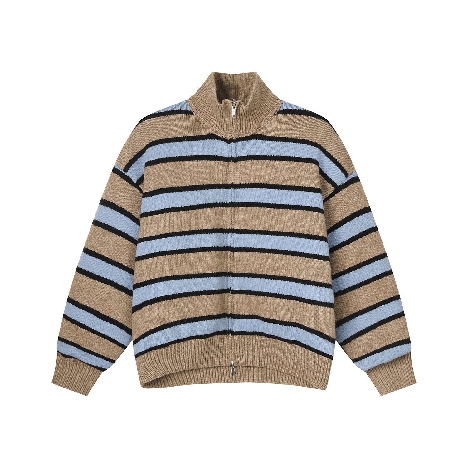 Reversible Striped Stand Collar Down Jacket