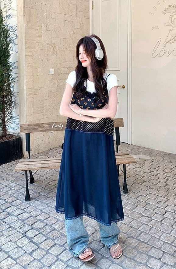 Romantic Floral Lace Trim Casual Camisole Top