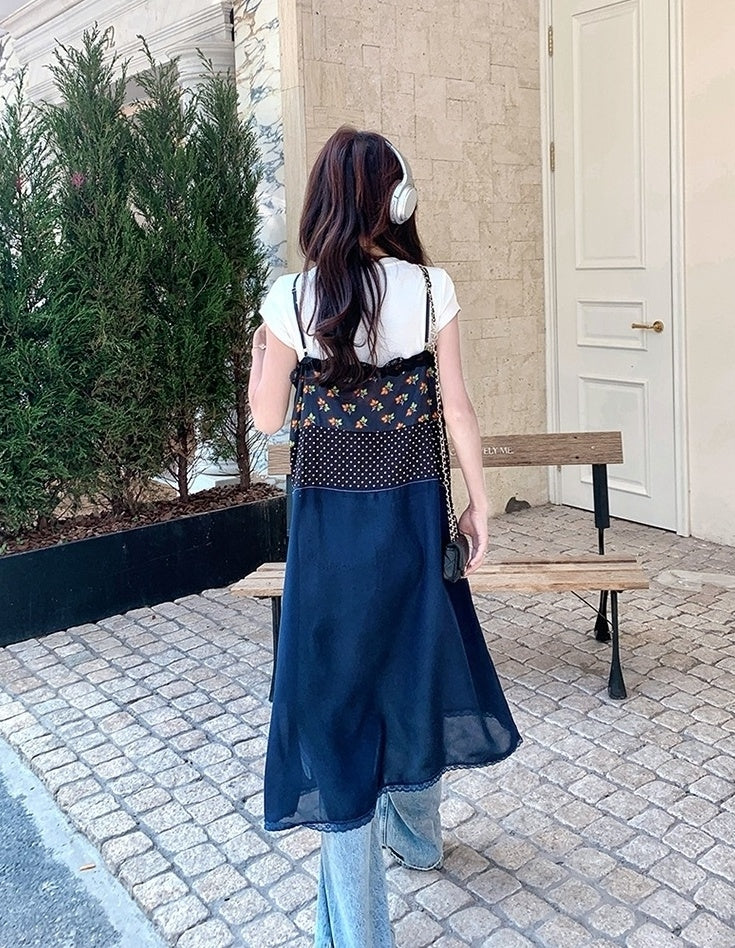 Romantic Floral Lace Trim Casual Camisole Top
