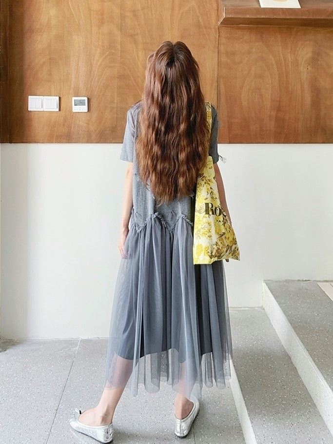 Romantic Mesh Bow Design Long Dress