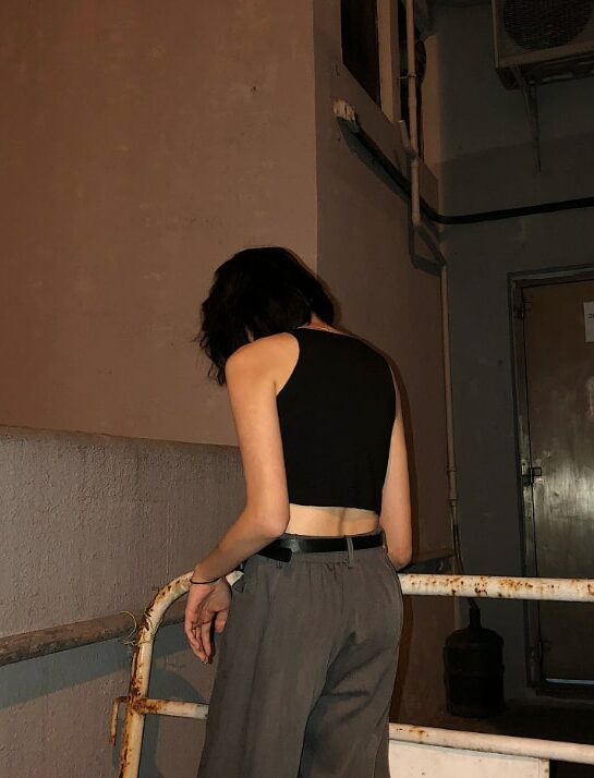 Black Sleeveless Crop Top