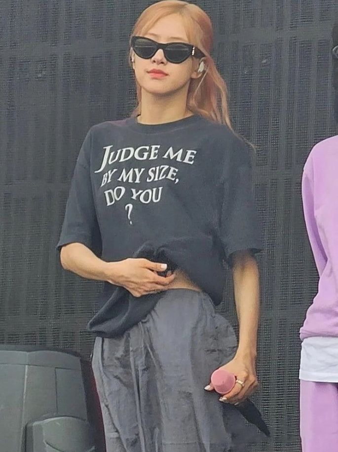 Black 'Judge Me By My Size' T-Shirt