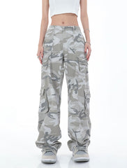 Grey Faded Camouflage Cargo Pants