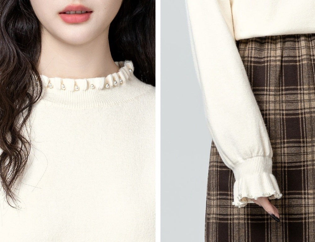Ruffled Knit Sweater Top