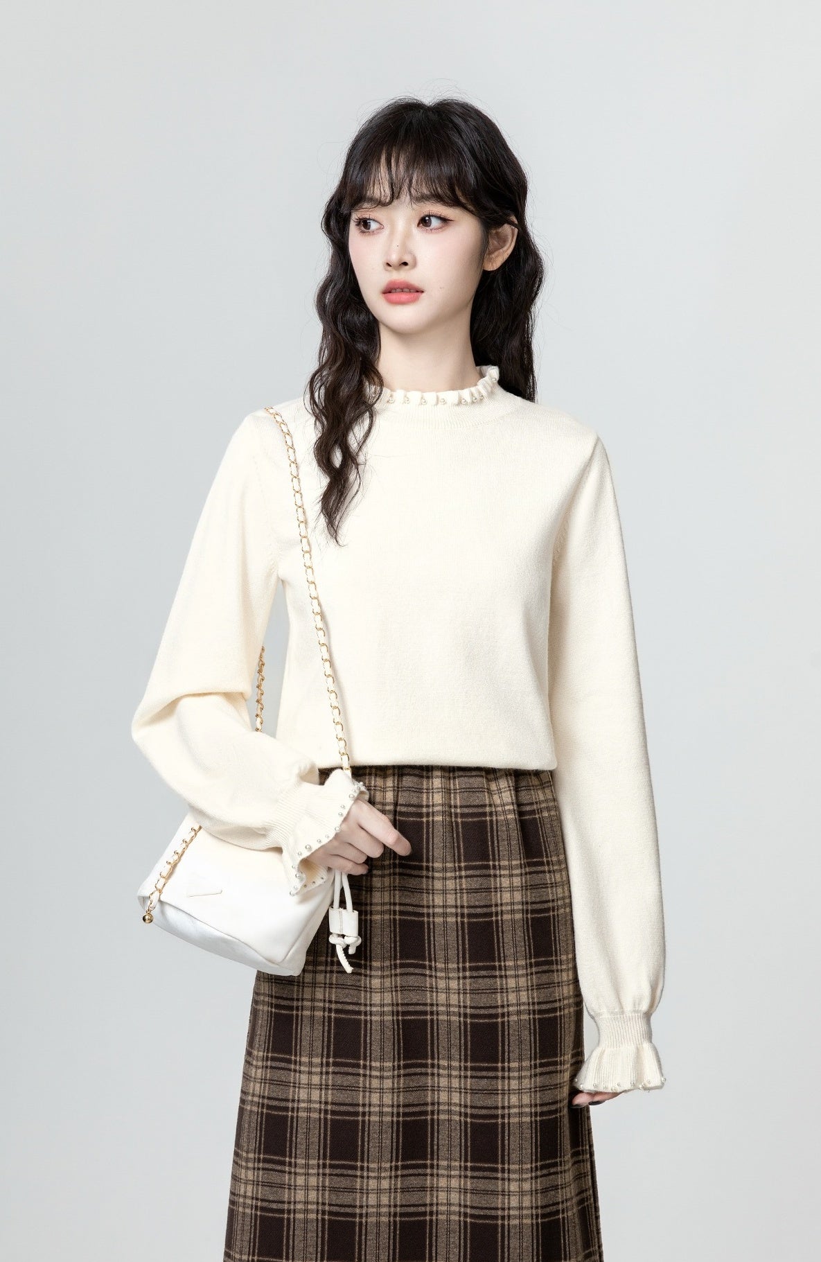 Ruffled Knit Sweater Top
