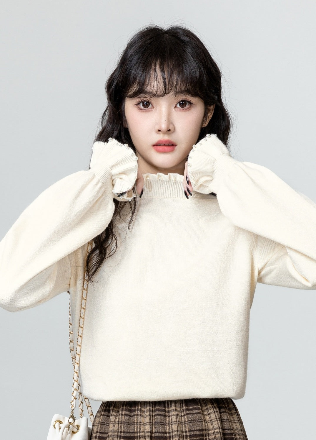 Ruffled Knit Sweater Top