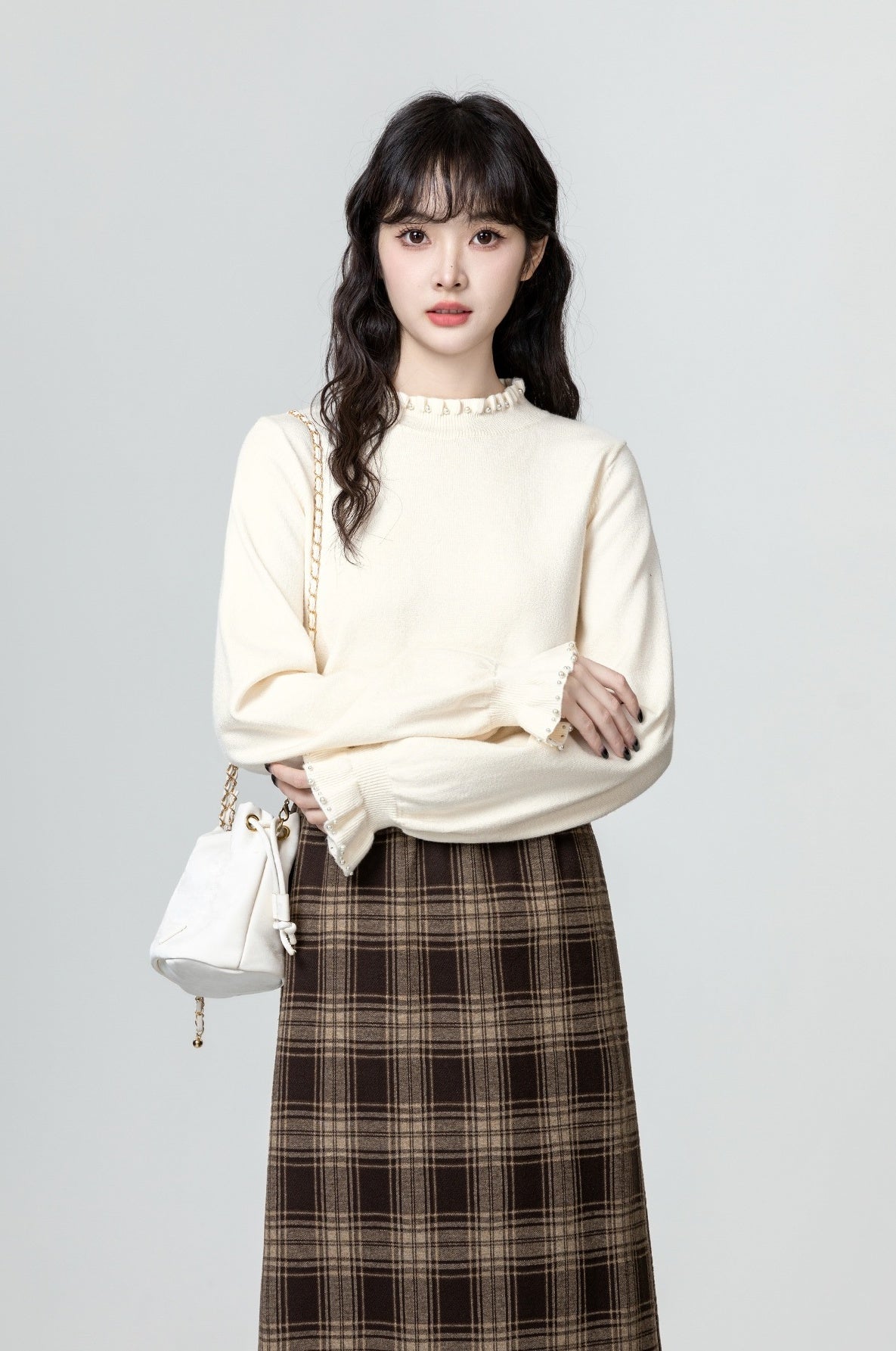 Ruffled Knit Sweater Top
