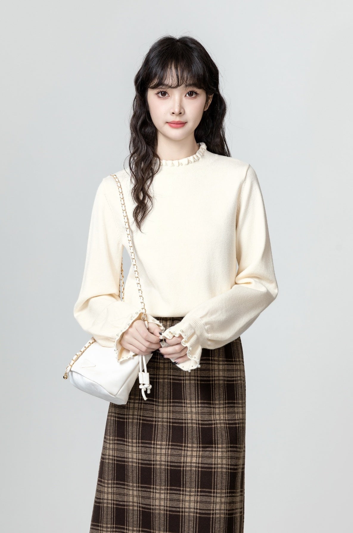 Ruffled Knit Sweater Top