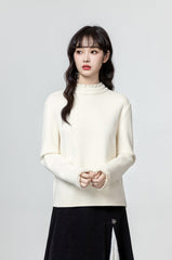 Ruffled Mock Neck Long Sleeve Top