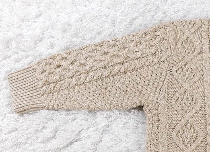 Blue Two Tone Knit Sweater