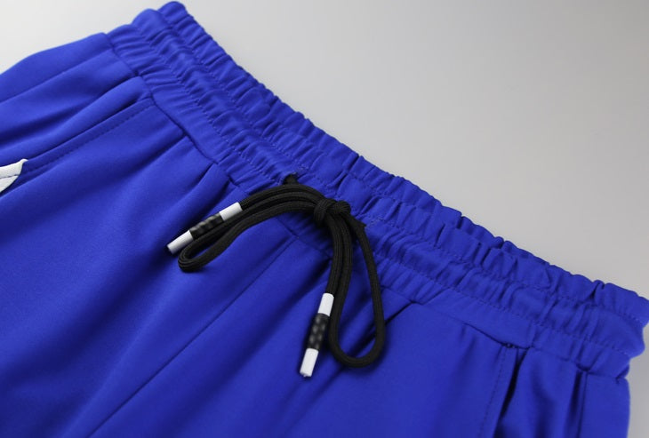 Blue Track Pants With Stripes