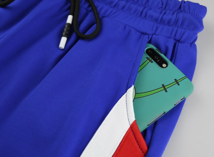Blue Track Pants With Stripes