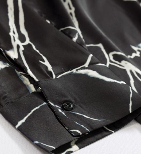 Black Loose Button-Down Shirt