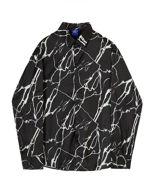 Black Loose Button-Down Shirt