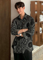 Black Long Sleeve Bandana Shirt