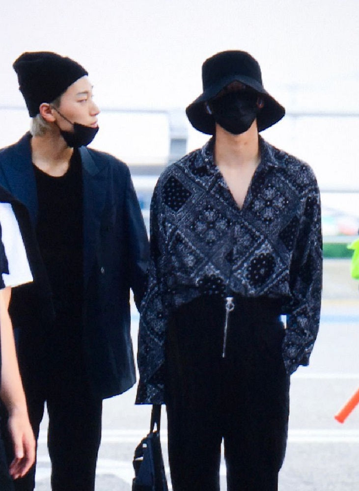 Black Long Sleeve Bandana Shirt