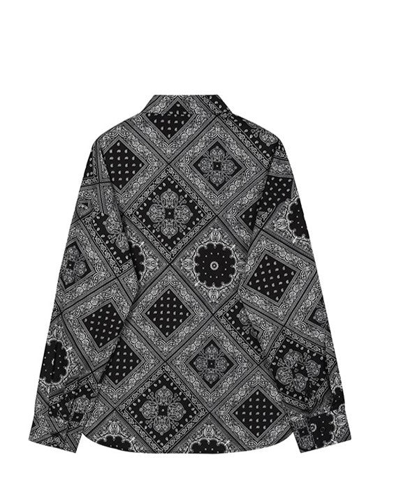Black Long Sleeve Bandana Shirt