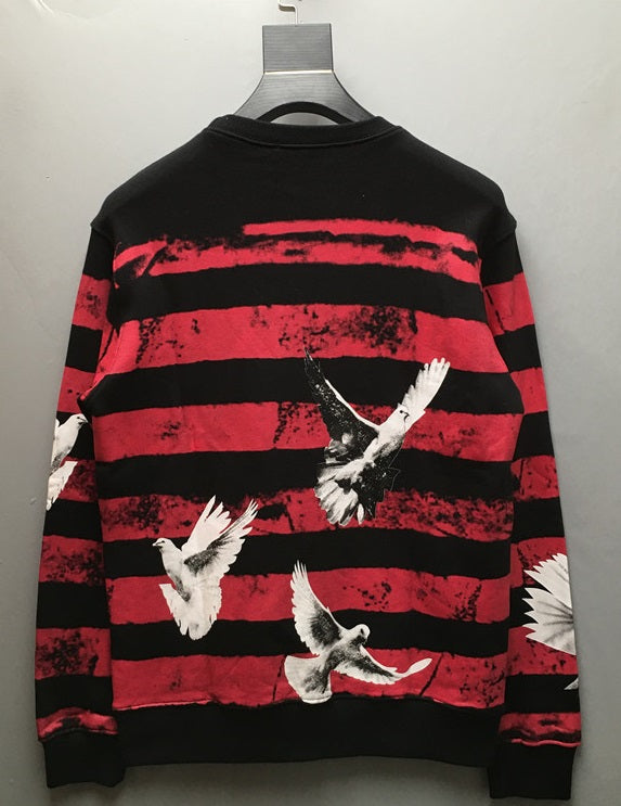 Red And Black Striped Dove Sweatshirt