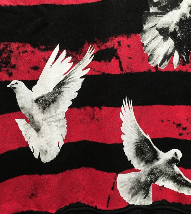 Red And Black Striped Dove Sweatshirt