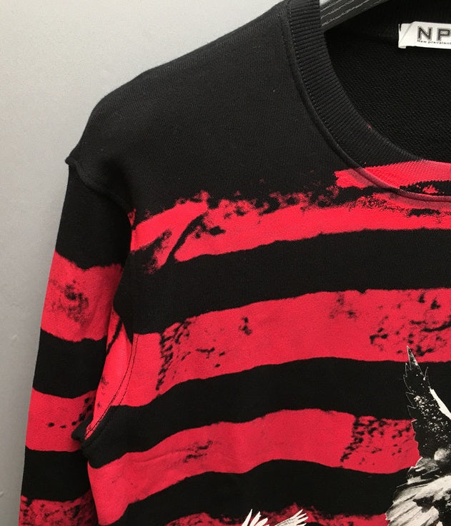 Red And Black Striped Dove Sweatshirt