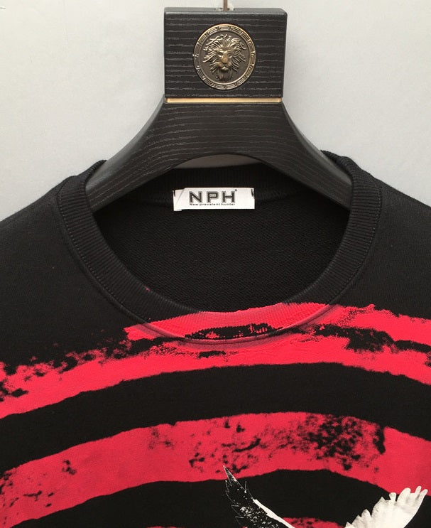Red And Black Striped Dove Sweatshirt