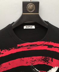 Red And Black Striped Dove Sweatshirt