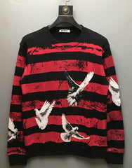 Red And Black Striped Dove Sweatshirt