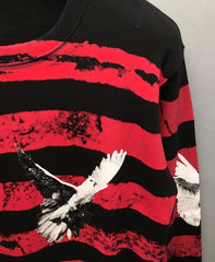 Red And Black Striped Dove Sweatshirt