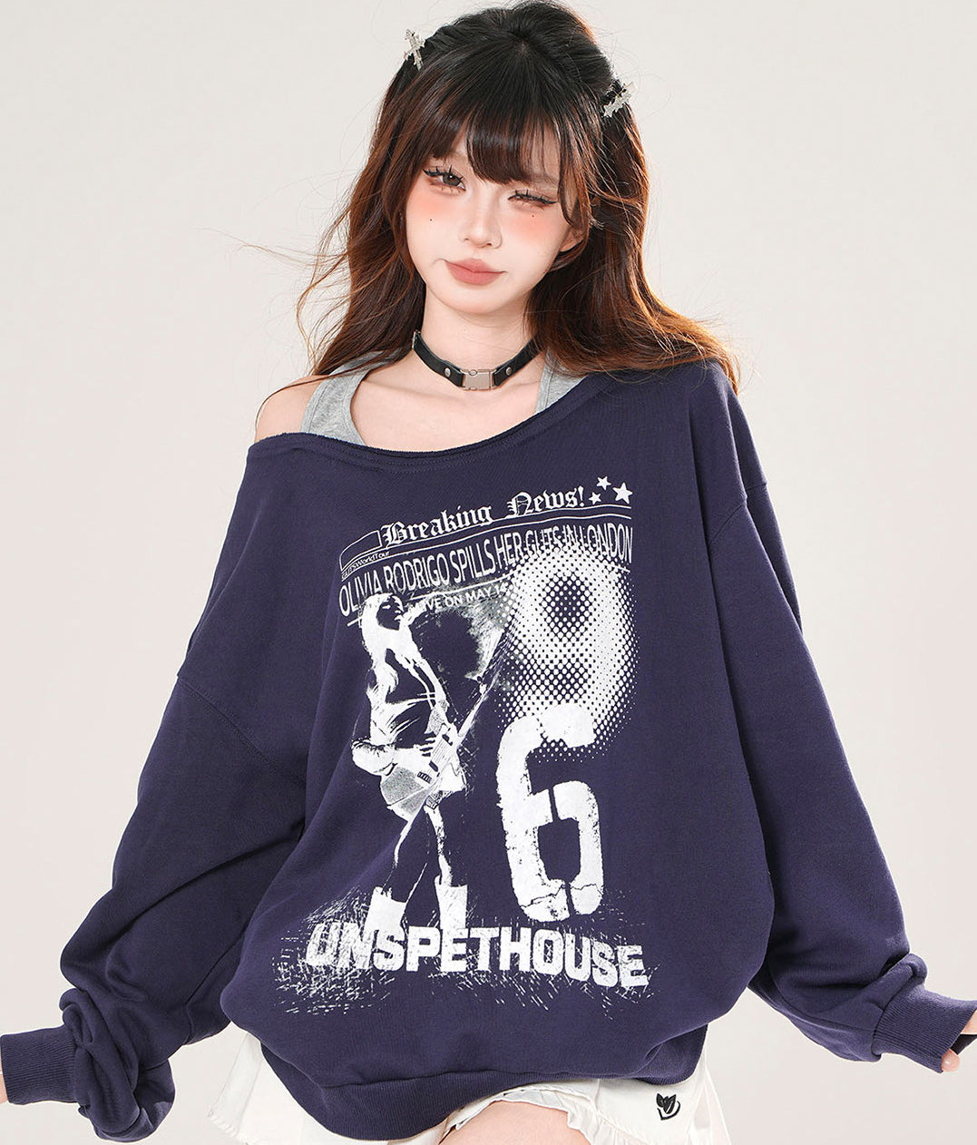 Seoul Style Halter Neck Sporty Sweatshirt