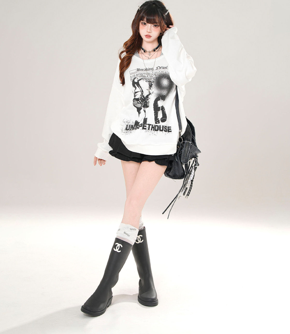 Seoul Style Halter Neck Sporty Sweatshirt