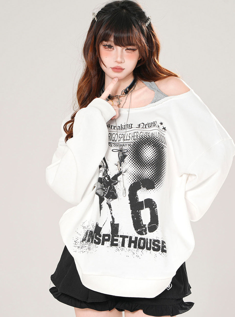 Seoul Style Halter Neck Sporty Sweatshirt