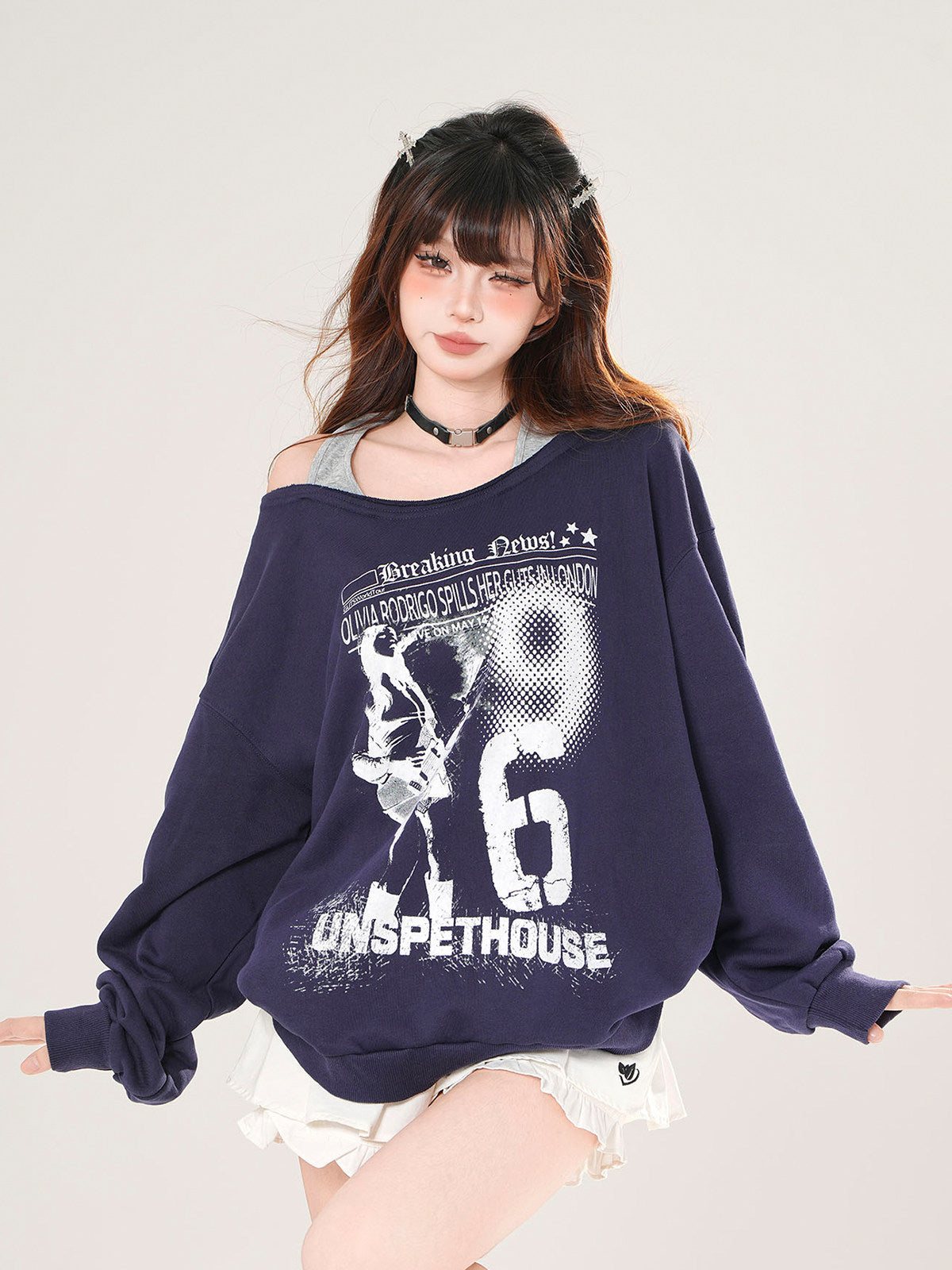 Seoul Style Halter Neck Sporty Sweatshirt