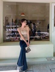 Beige Satin Top