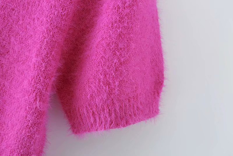 Pink Fluffy Chained Cropped T-Shirt