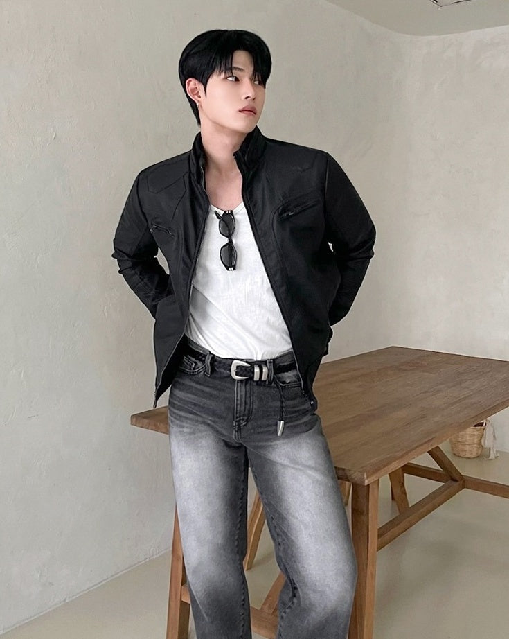 Short Biker PU Leather Jacket Trendy Style