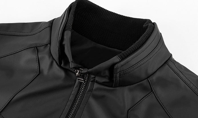 Short Biker PU Leather Jacket Trendy Style