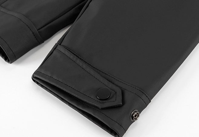 Short Biker PU Leather Jacket Trendy Style