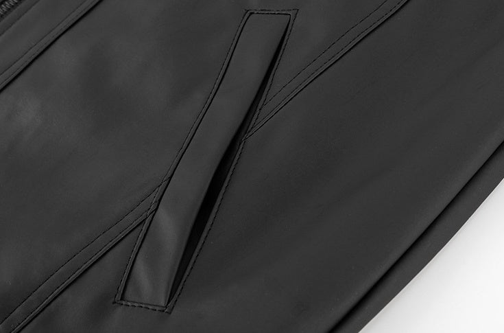 Short Biker PU Leather Jacket Trendy Style