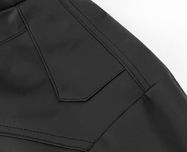 Short Biker PU Leather Jacket Trendy Style