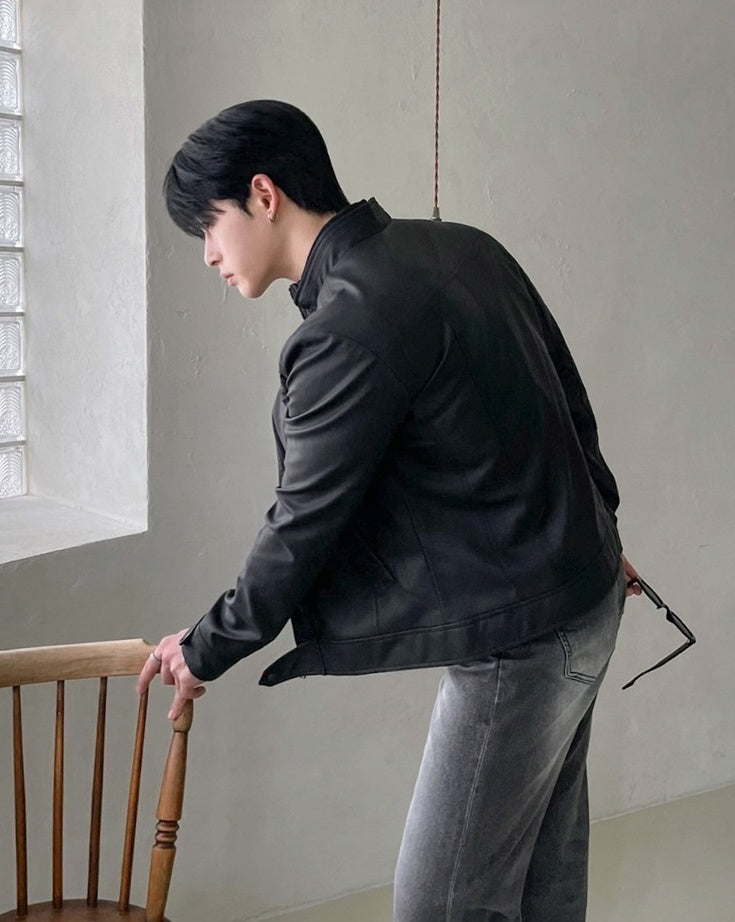 Short Biker PU Leather Jacket Trendy Style