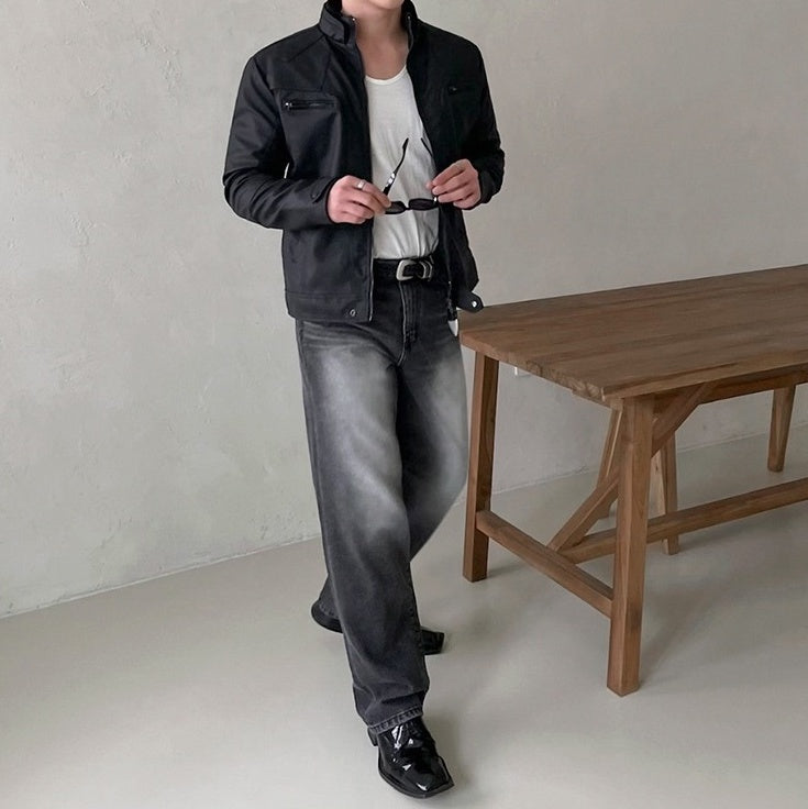 Short Biker PU Leather Jacket Trendy Style