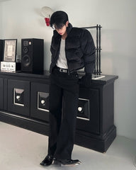 Short Stand Collar Padded Jacket