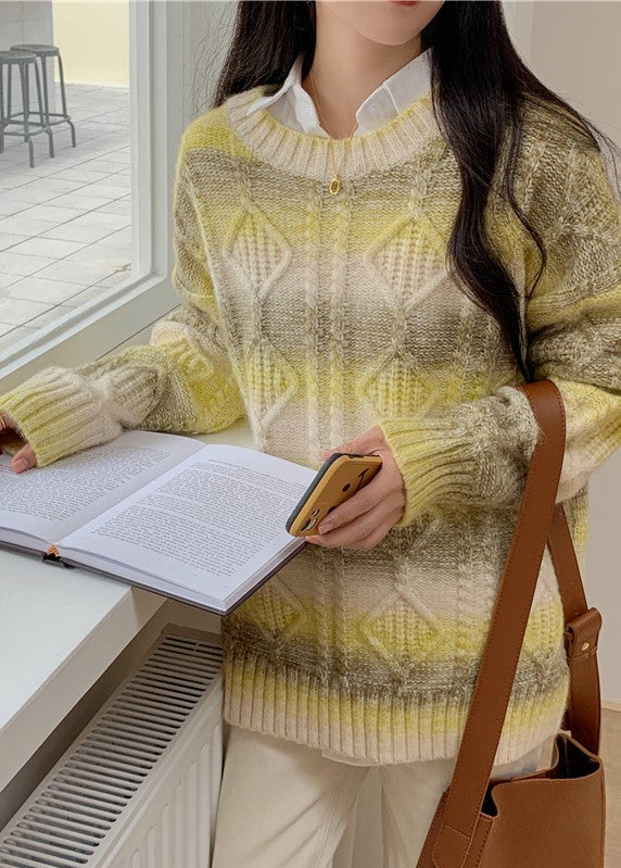 Yellow Gradient Mohair Sweater