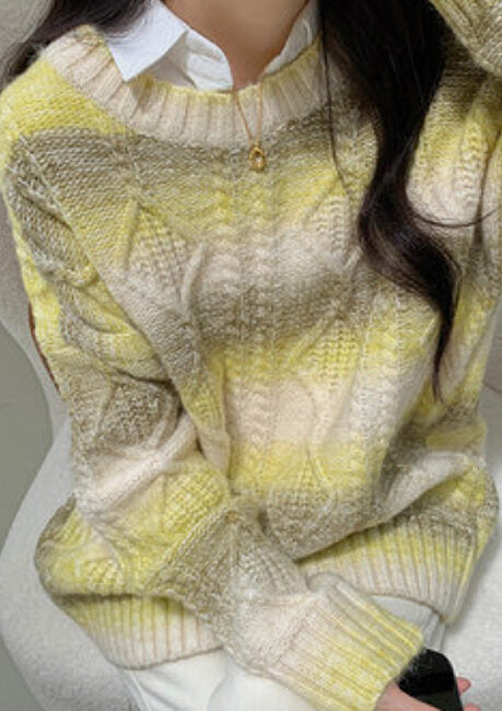 Yellow Gradient Mohair Sweater