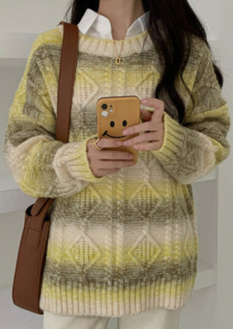 Yellow Gradient Mohair Sweater